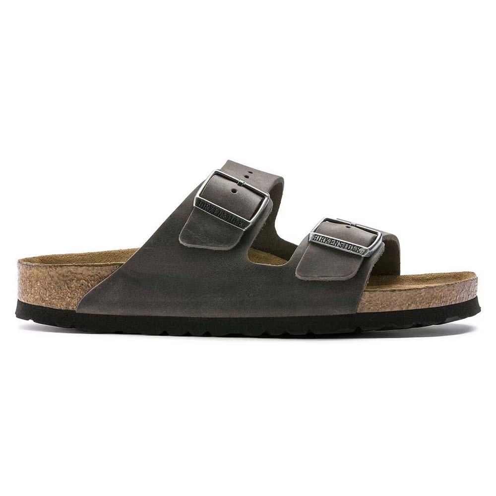 Birkenstock Arizona Soft Footbed Oiled Leather Sandals - Regular - Iron