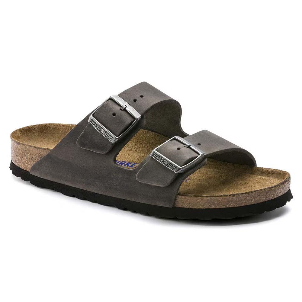 Birkenstock Arizona Soft Footbed Oiled Leather Sandals - Regular - Iron