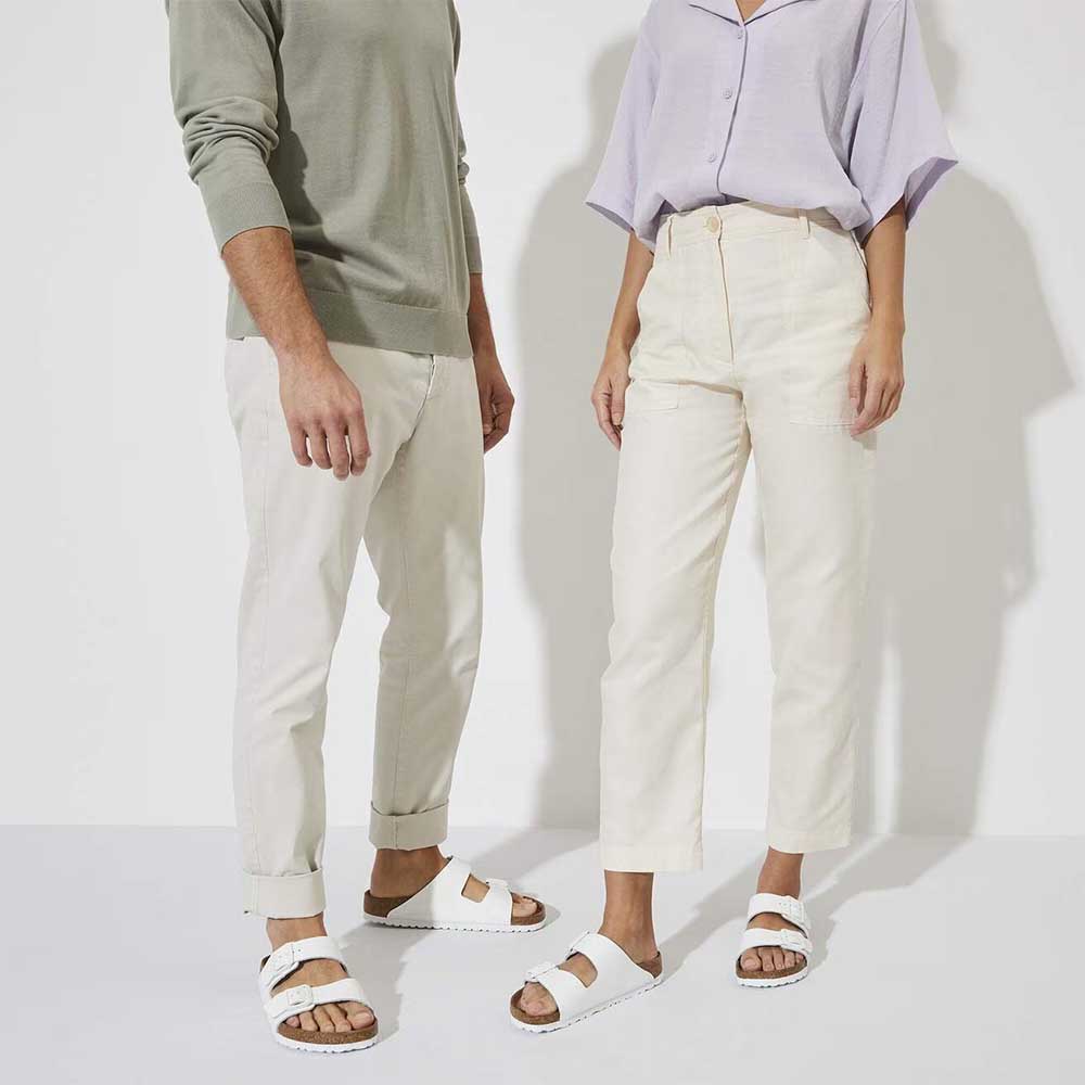 Birkenstock Arizona Leather Soft Footbed Sandals - Narrow - White
