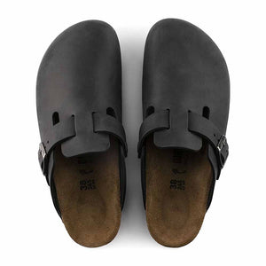 Birkenstock Boston Oiled Leather Clogs - Regular - Black