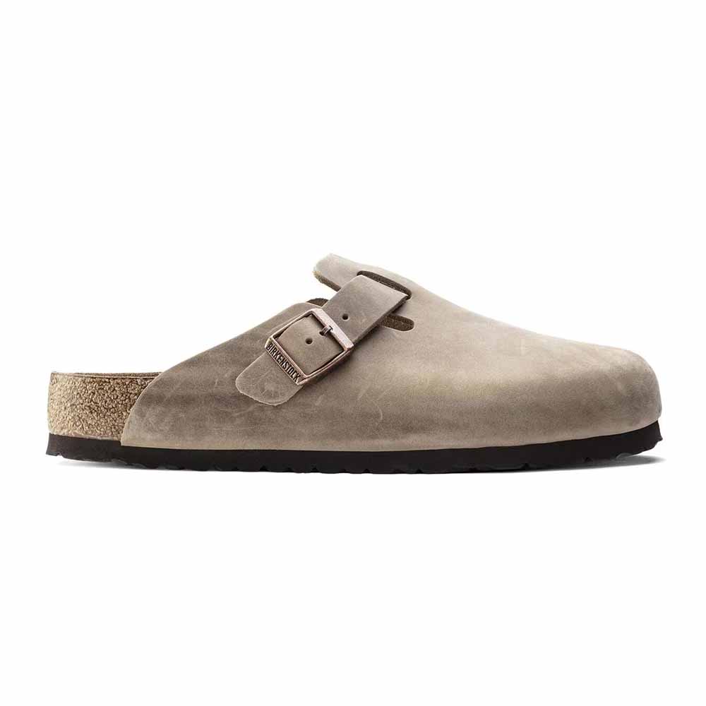 Birkenstock Boston Oiled Leather Soft Footbed Clogs - Regular - Tobacco Brown