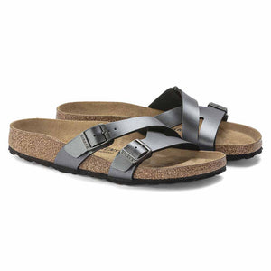 Birkenstock Yao Birko-Flor Sandals - Narrow - Metallic Black