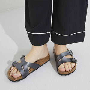 Birkenstock Yao Birko-Flor Sandals - Narrow - Metallic Black