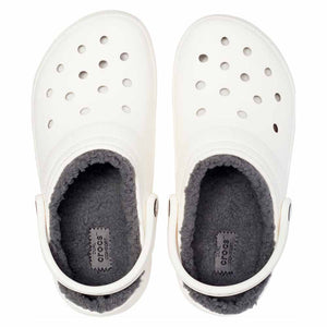 Crocs Classic Lined Clogs - White/Grey