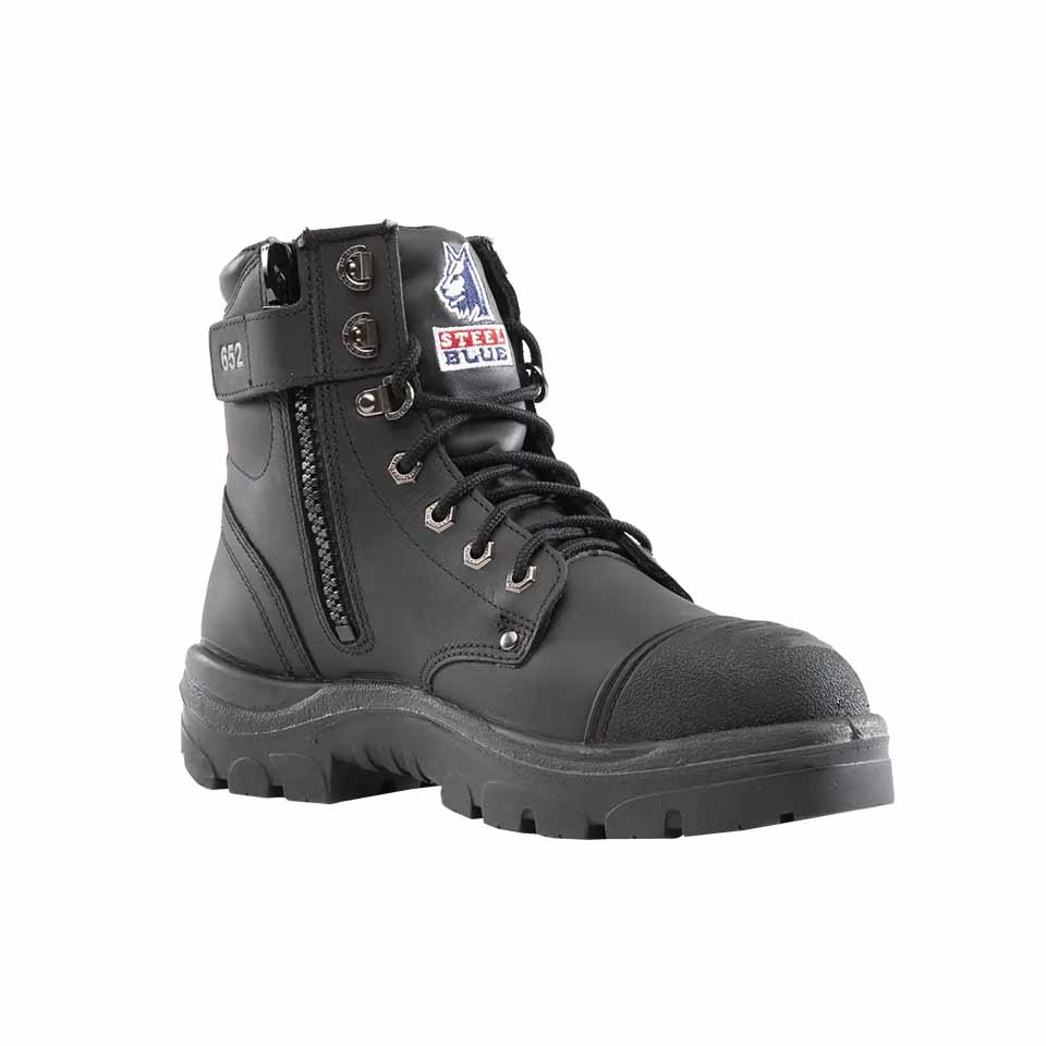 Steel Blue Argyle Zip Scuff Cap 312652 Safety Work Boot - Black