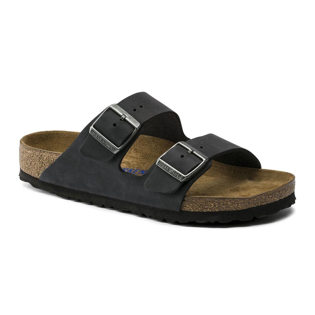 Birkenstock Arizona Oiled Nubuck Leather Soft Footbed Sandals - Narrow - The Next Pair