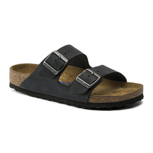 Birkenstock Arizona Oiled Nubuck Leather Soft Footbed Sandals - Narrow - The Next Pair
