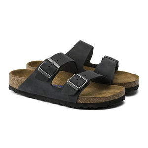 Birkenstock Arizona Oiled Nubuck Leather Soft Footbed Sandals - Narrow - The Next Pair