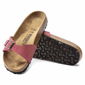 Birkenstock Madrid Birko-Flor Nubuck Sandals - Narrow - Scarlet Red - The Next Pair