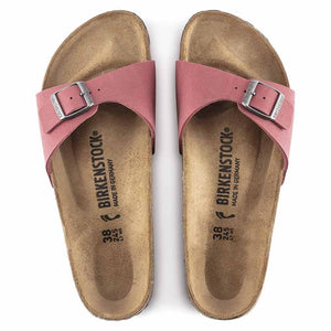 Birkenstock Madrid Birko-Flor Nubuck Sandals - Narrow - Scarlet Red - The Next Pair