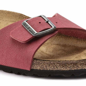 Birkenstock Madrid Birko-Flor Nubuck Sandals - Narrow - Scarlet Red - The Next Pair