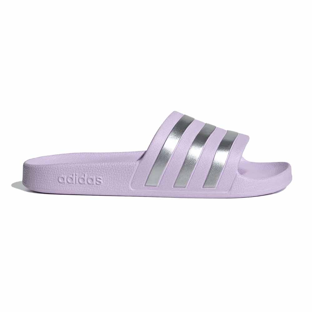 Adidas Adilette Aqua Slides - Lavender/Matte Silver