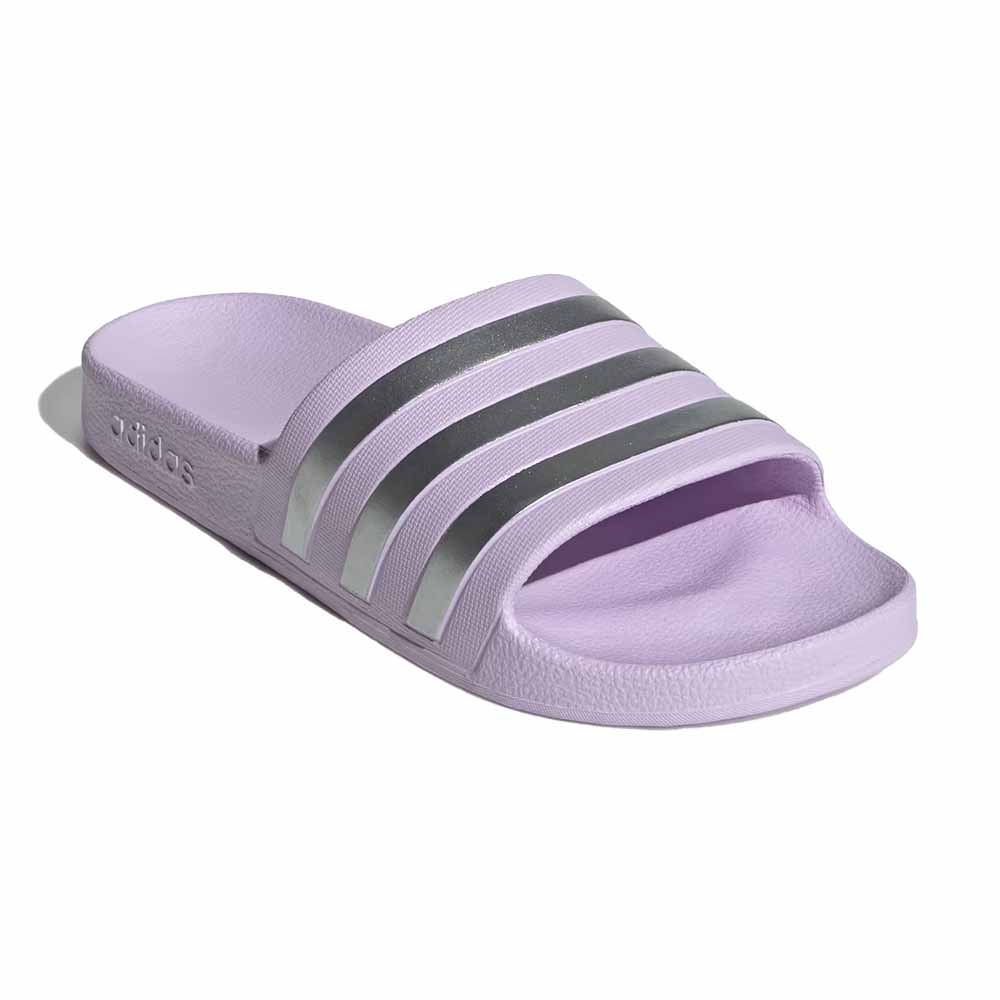 Adidas Adilette Aqua Slides - Lavender/Matte Silver