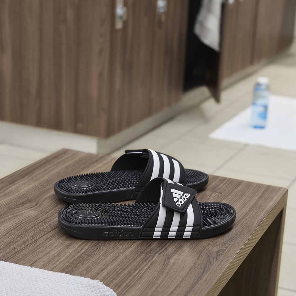 Adidas Adissage Slides - Black/White