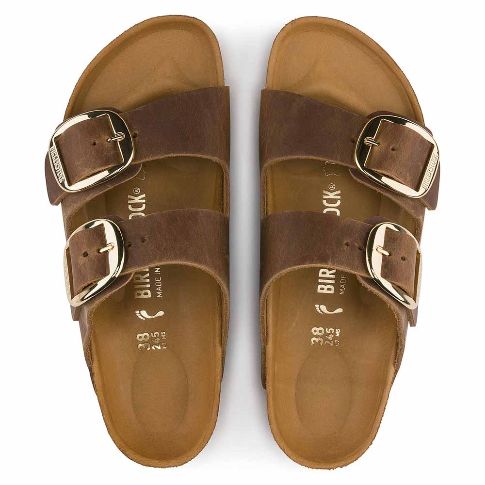 Birkenstock Arizona Big Buckle Oiled Leather Sandals - Regular - Cognac