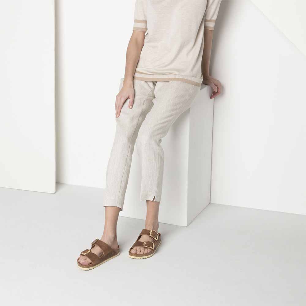 Birkenstock Arizona Big Buckle Oiled Leather Sandals - Narrow - Cognac