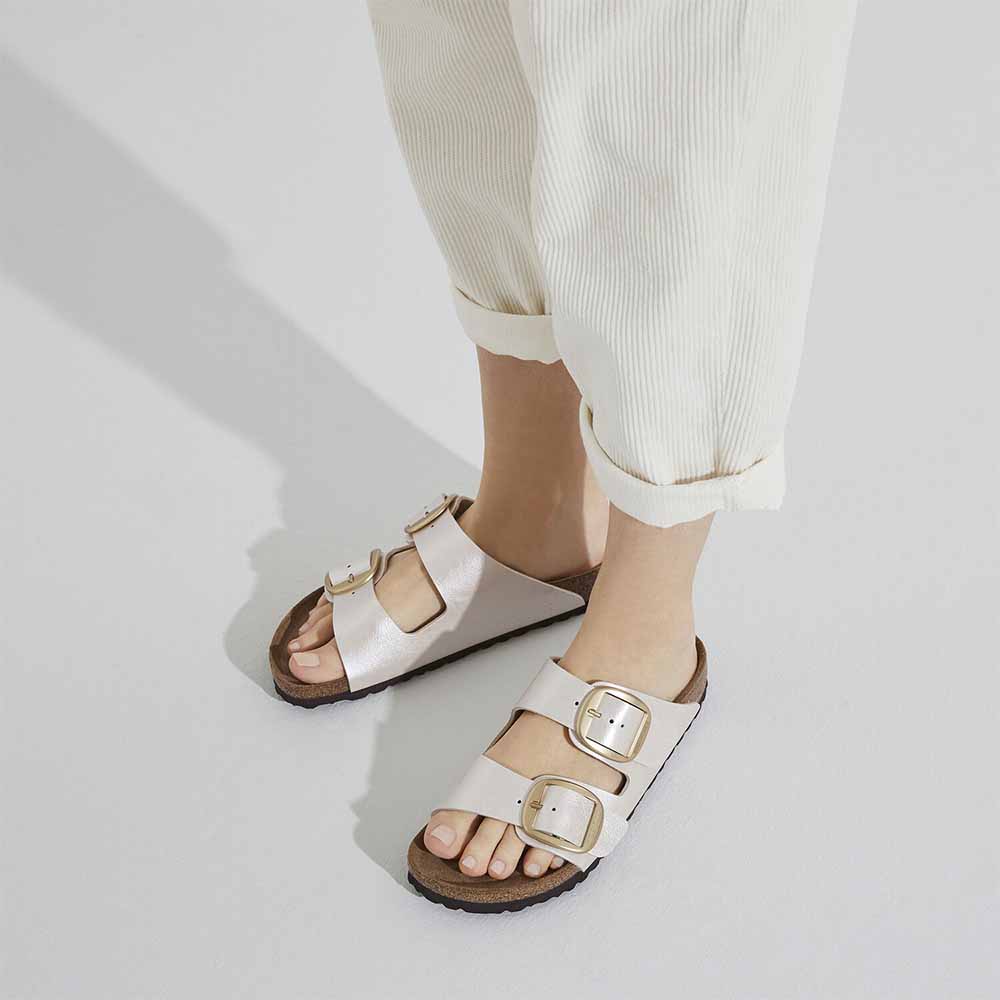 Birkenstock Arizona Big Buckle Birko-Flor Sandals - Narrow - Graceful Pearl White