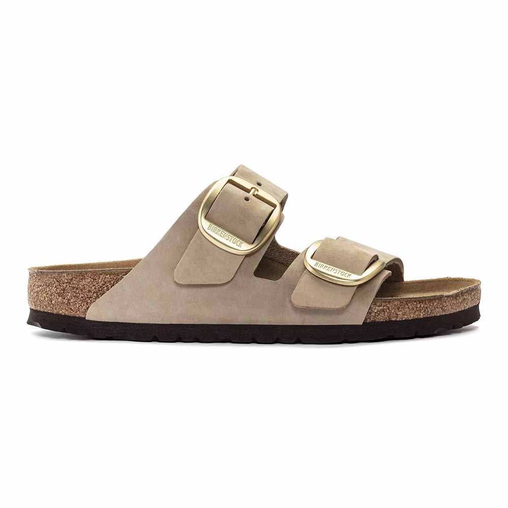 Birkenstock Arizona Big Buckle Nubuck Leather Sandals - Regular - Sandcastle