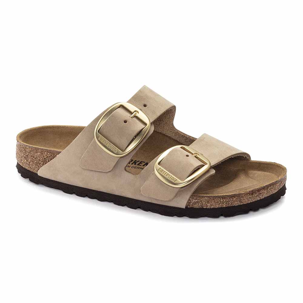 Birkenstock Arizona Big Buckle Nubuck Leather Sandals - Regular - Sandcastle