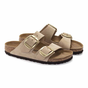 Birkenstock Arizona Big Buckle Nubuck Leather Sandals - Regular - Sandcastle