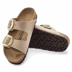 Birkenstock Arizona Big Buckle Nubuck Leather Sandals - Regular - Sandcastle