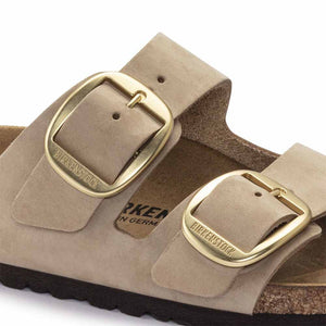 Birkenstock Arizona Big Buckle Nubuck Leather Sandals - Regular - Sandcastle