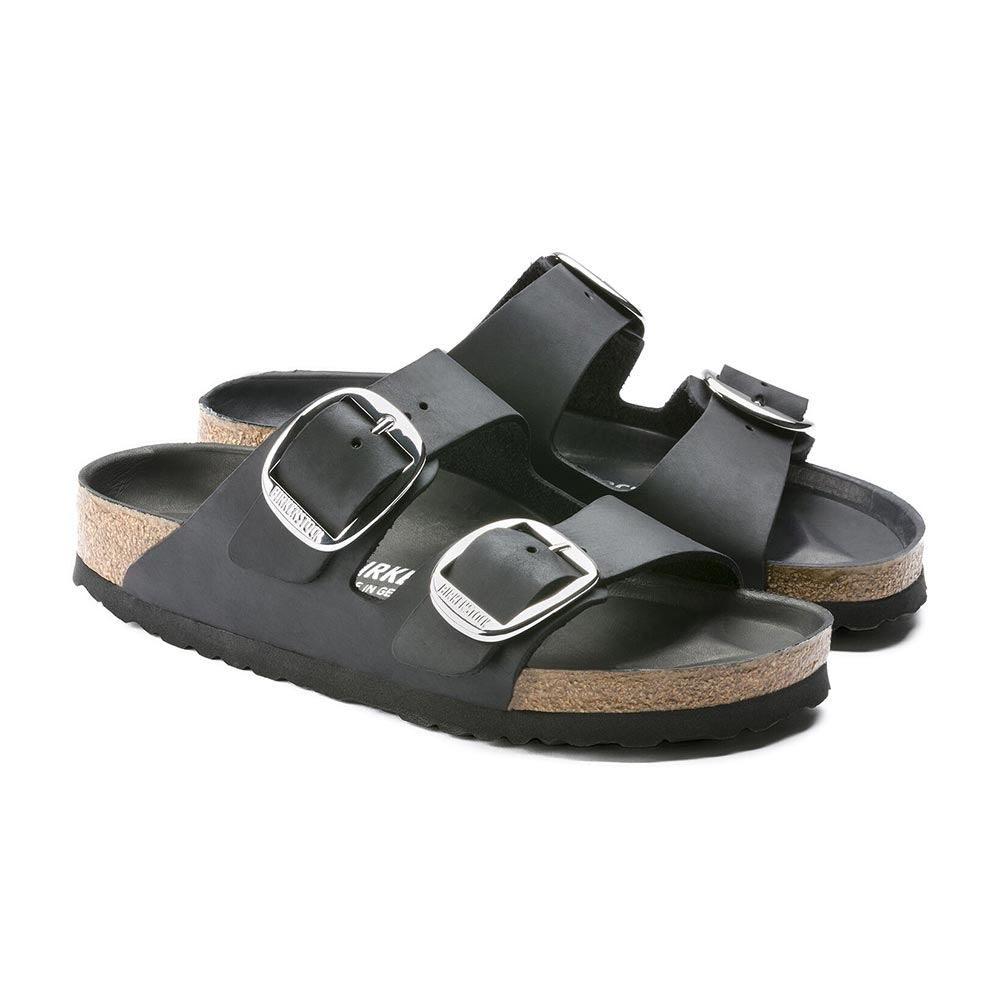 Birkenstock Arizona Big Buckle Oiled Leather Sandals - Narrow - Black