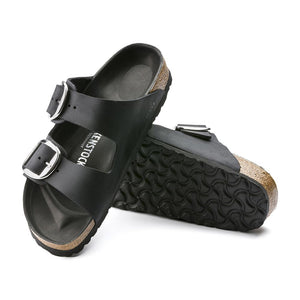 Birkenstock Arizona Big Buckle Oiled Leather Sandals - Narrow - Black