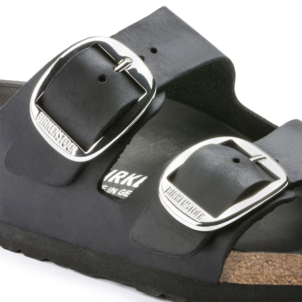 Birkenstock Arizona Big Buckle Oiled Leather Sandals - Narrow - Black