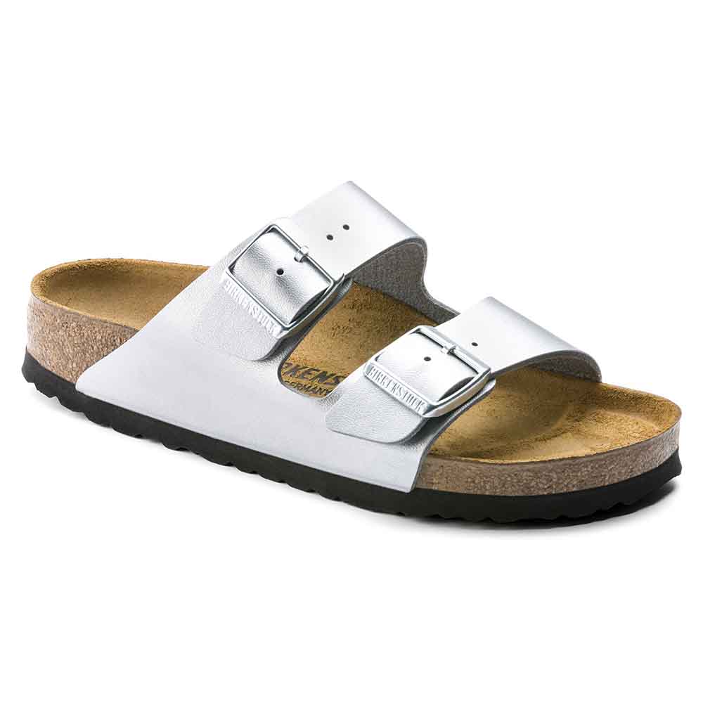 Birkenstock Arizona Birko-Flor Sandals - Narrow - Silver