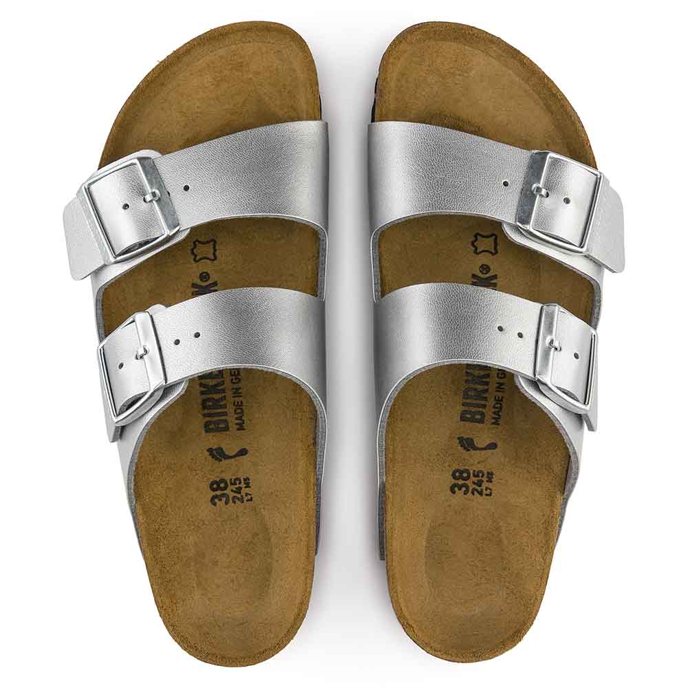 Birkenstock Arizona Birko-Flor Sandals - Narrow - Silver