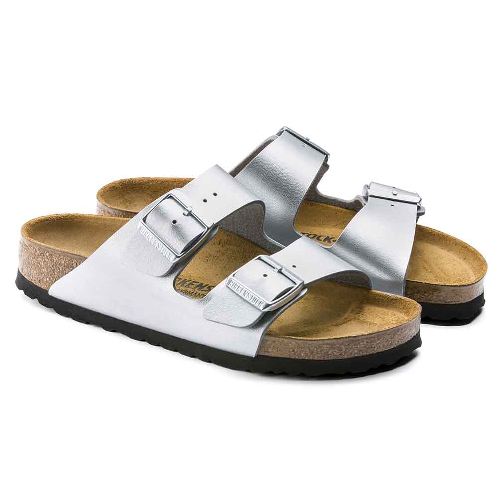 Birkenstock Arizona Birko-Flor Sandals - Narrow - Silver