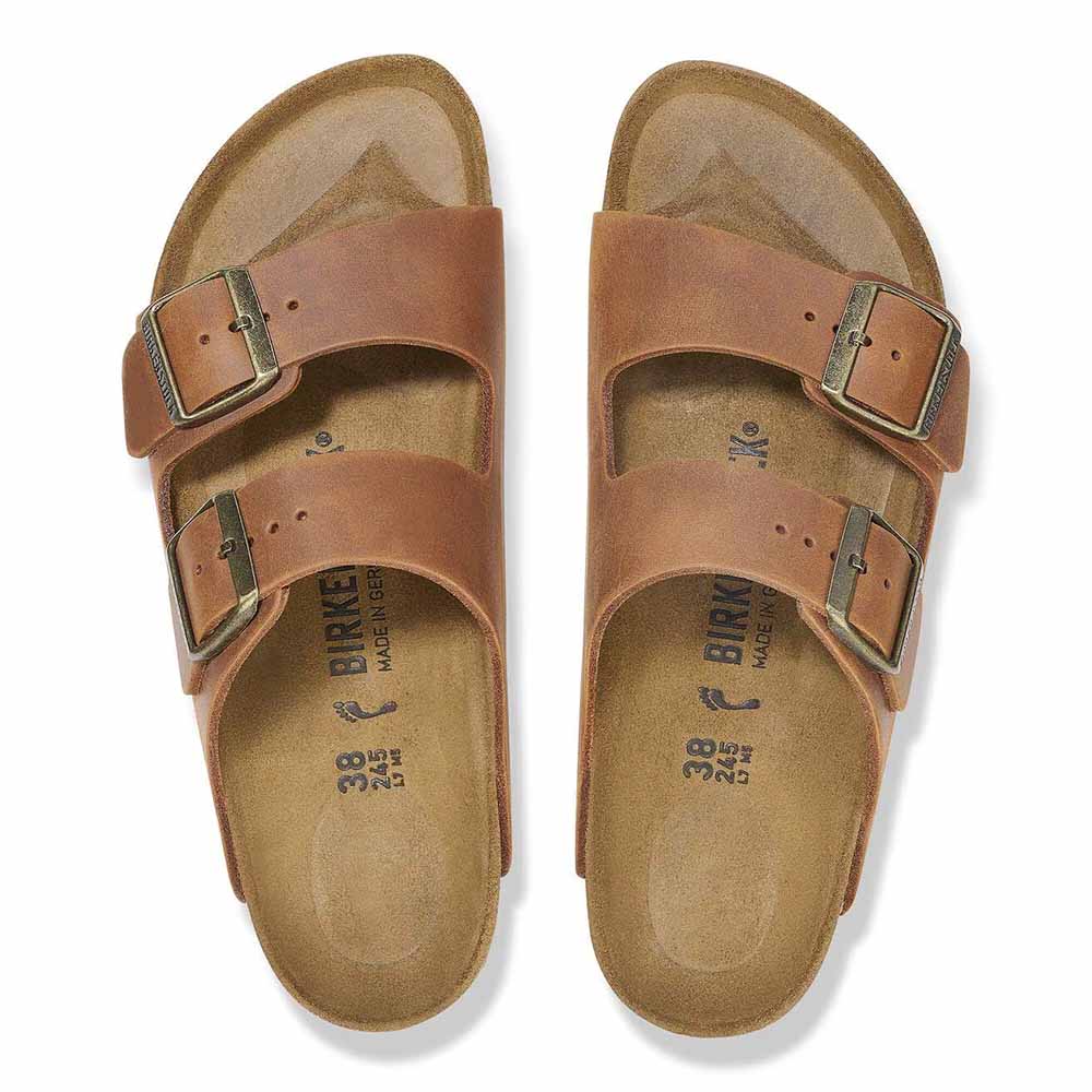 Birkenstock Arizona Oiled Leather Sandals - Regular - Cognac