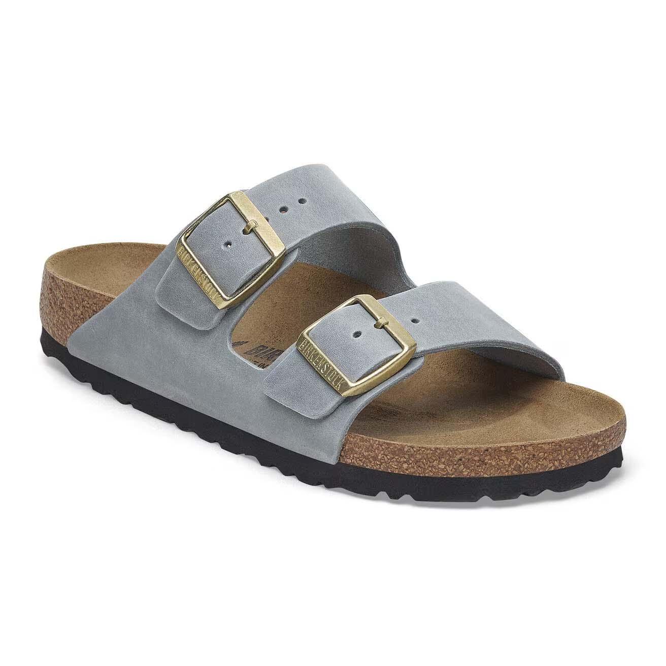Birkenstock Arizona Oiled Leather Sandals - Regular - Basalt Grey