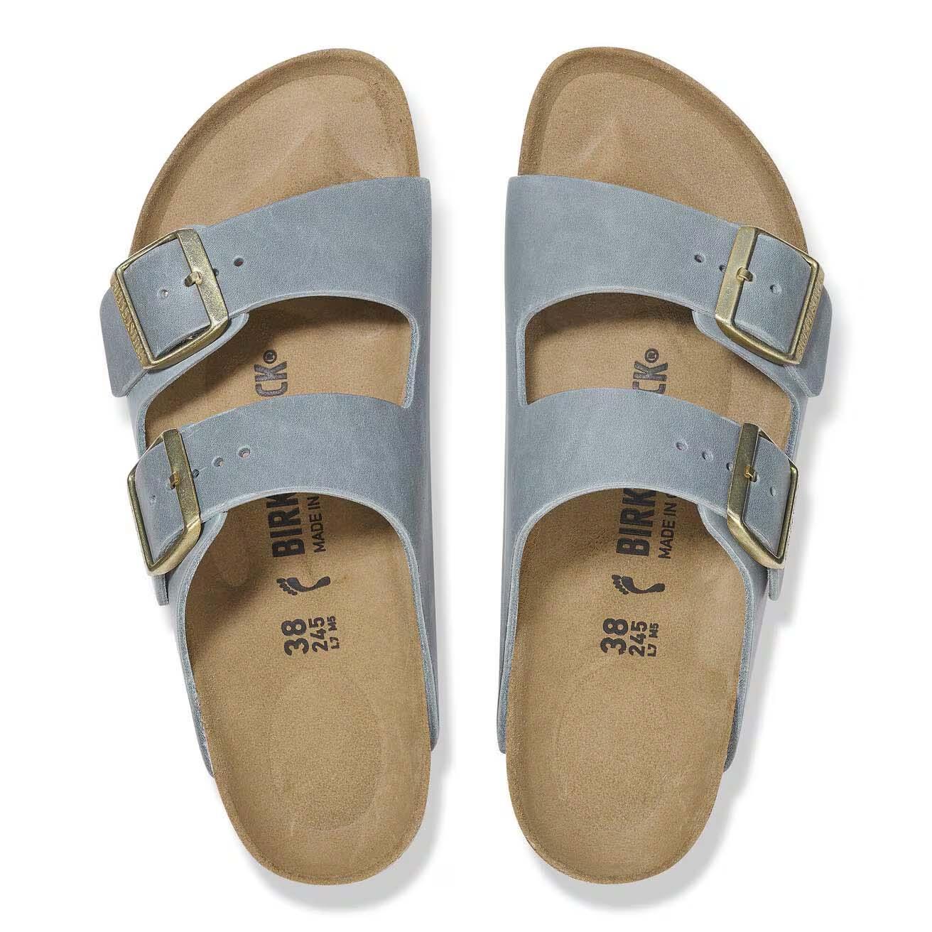 Birkenstock Arizona Oiled Leather Sandals - Regular - Basalt Grey