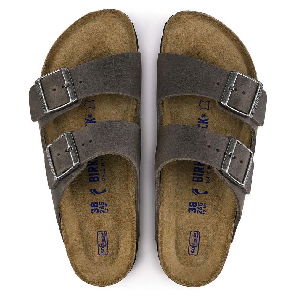 Birkenstock Arizona Soft Footbed Oiled Leather Sandals - Regular - Iron