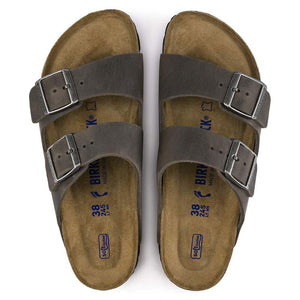 Birkenstock Arizona Soft Footbed Oiled Leather Sandals - Regular - Iron