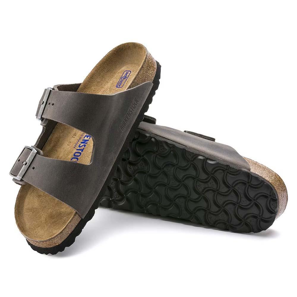 Birkenstock Arizona Soft Footbed Oiled Leather Sandals - Regular - Iron