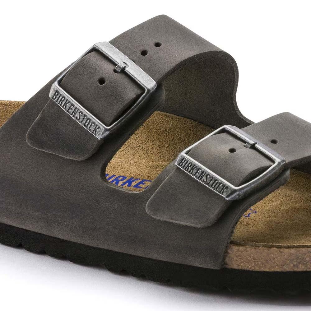 Birkenstock Arizona Soft Footbed Oiled Leather Sandals - Regular - Iron