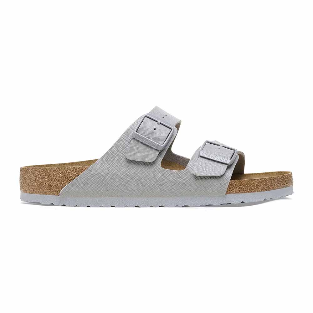 Birkenstock Arizona Saffiano Sandals - Regular - Stone Coin