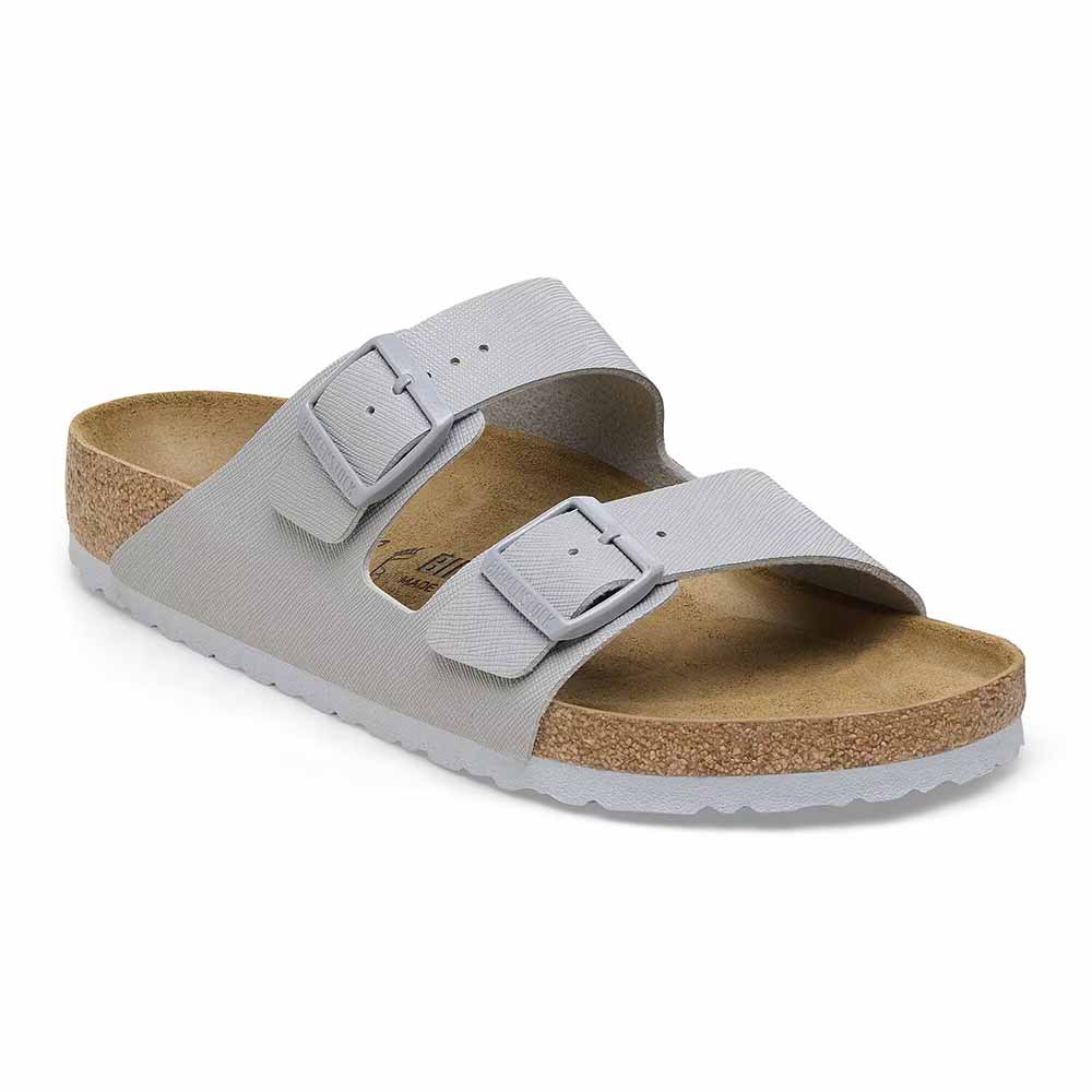 Birkenstock Arizona Saffiano Sandals - Regular - Stone Coin
