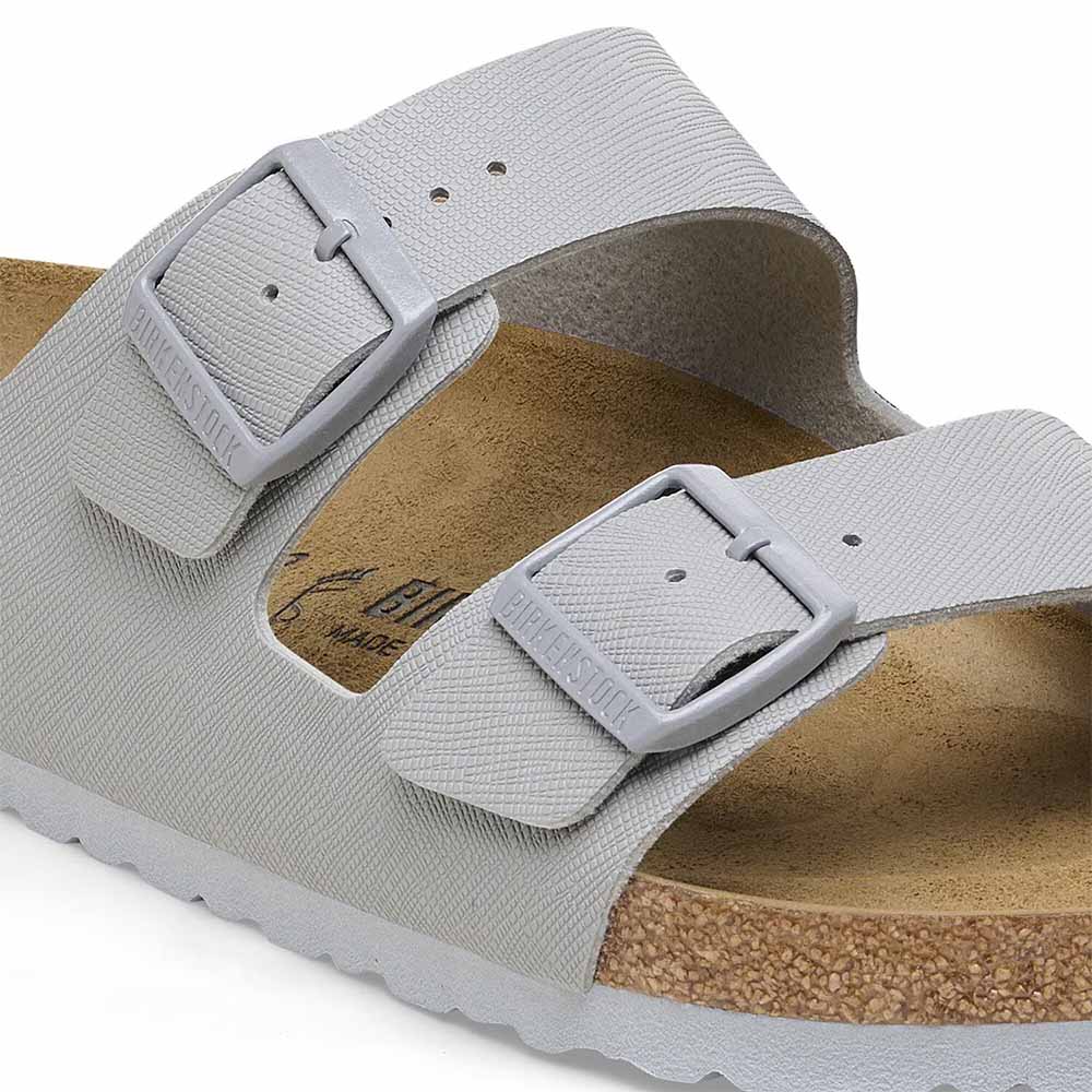 Birkenstock Arizona Saffiano Sandals - Regular - Stone Coin