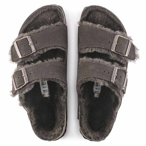 Birkenstock Arizona Shearling Suede Sandals - Narrow - Mocca