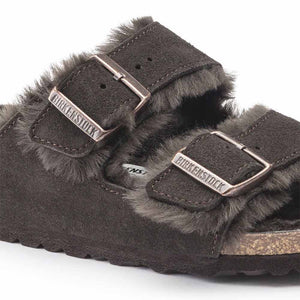 Birkenstock Arizona Shearling Suede Sandals - Narrow - Mocca