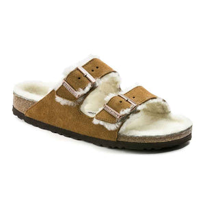 Birkenstock Arizona Shearling Suede Sandals - Regular - Mink