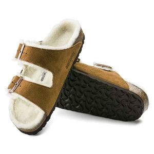 Birkenstock Arizona Shearling Suede Sandals - Regular - Mink