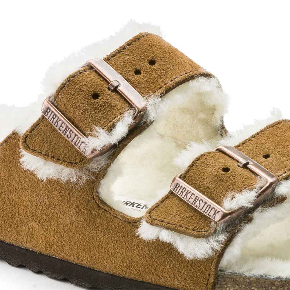 Birkenstock Arizona Shearling Suede Sandals - Regular - Mink