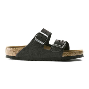Birkenstock Arizona Suede Leather Soft Footbed Sandals - Regular - Velvet Gray