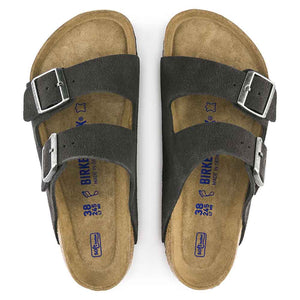 Birkenstock Arizona Suede Leather Soft Footbed Sandals - Regular - Velvet Gray