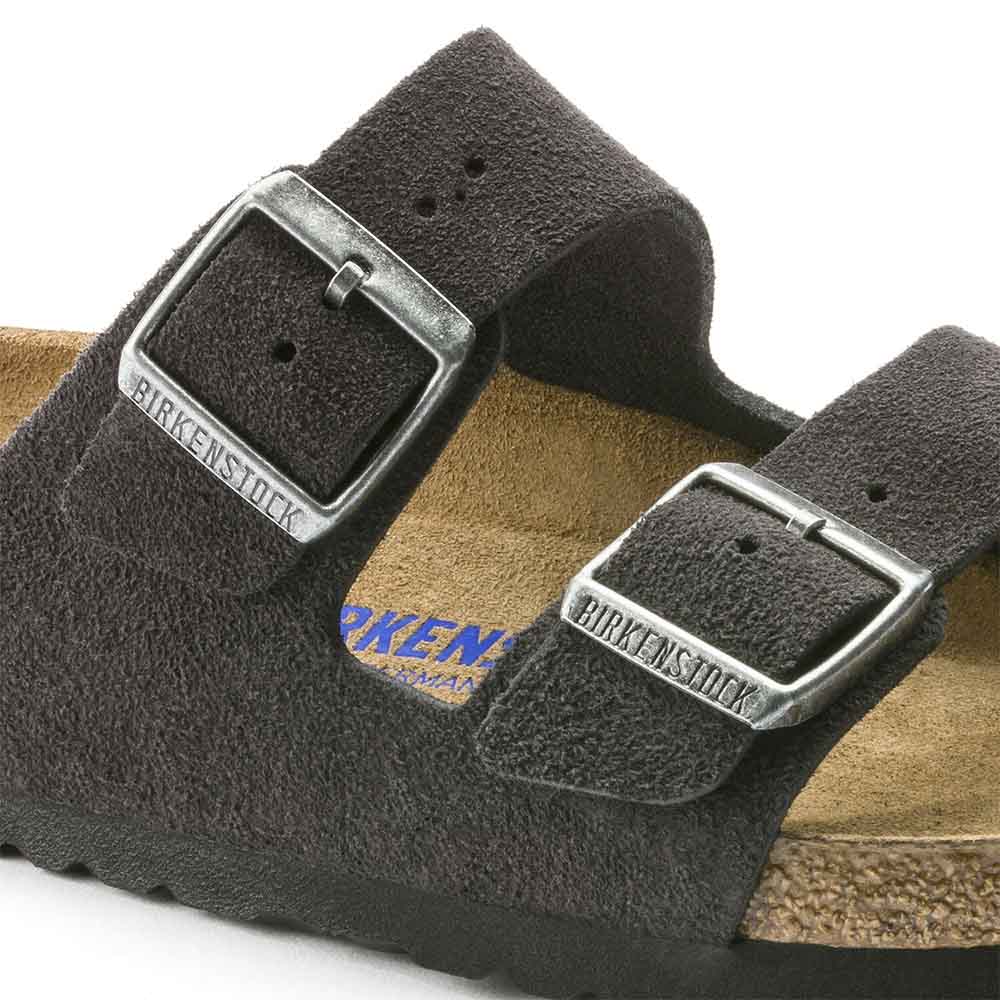 Birkenstock Arizona Suede Leather Soft Footbed Sandals - Regular - Velvet Gray